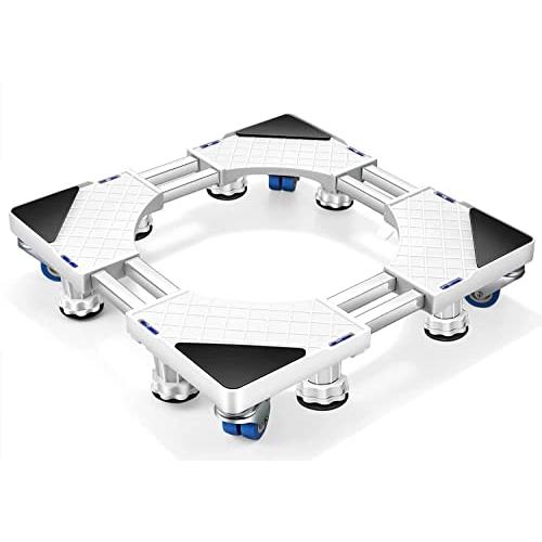 Bexeze 洗濯機 台 冷蔵庫置き台 8足4輪 洗濯機パン かさ上げ キャスター付 高さを調節可能...