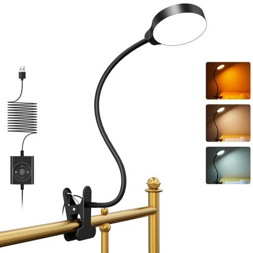 Glocusent クリップライト 36led デスクライト 読書灯 卓上ライト 3段階調色電球/温...