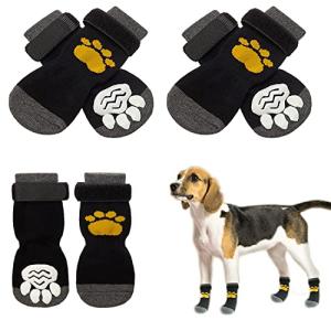 Ewolee 犬の靴下 滑り止め 6本セット マジックテープ付き