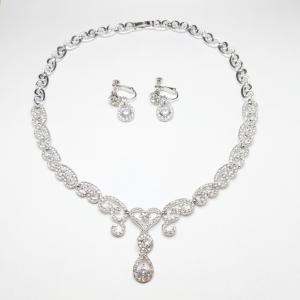 高品質 ダイヤの輝き CZ ジルコニア ブライダル アクセサリーセット