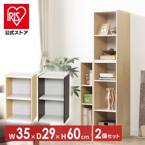 IRIS OHYAMA（アイリスオーヤマ） カラーボックス 2段 収納 スリム