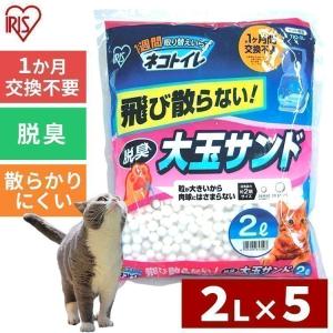 猫砂 アイリスオーヤマ まとめ買い 消臭 1週間取り替えいらずネコトイレ専用 大玉脱臭サンド 2L 5袋セット TIO-2L シリカゲル