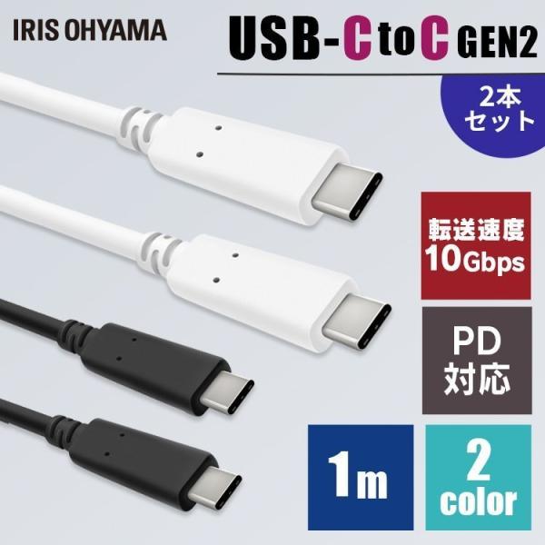 [2個セット]USB-C to USB-Cケーブル 1m(GEN2) ICCC-B10 全2色 アイ...