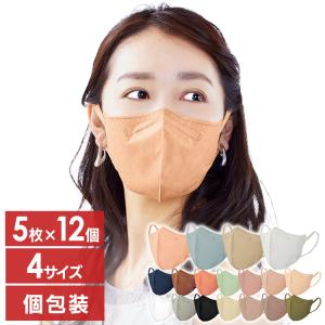 マスク 不織布 立体 60枚 5枚×12個 アイリスオーヤマ 不織布マスク カラー 立体マスク おしゃれ 血色 カラーマスク 個包装 DAILYFITMASK RK-D