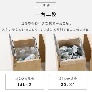 ダストワゴン 分別 おしゃれ 北欧 スリム 目...の詳細画像5