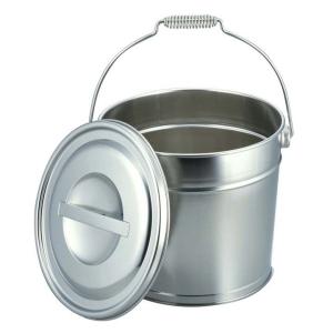 ステンレス フタ付きバケツ8L 20442 下村企販