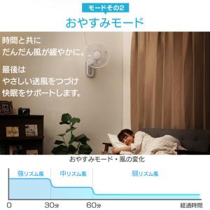 扇風機 壁掛け リモコン付 30cm 5枚羽根...の詳細画像2