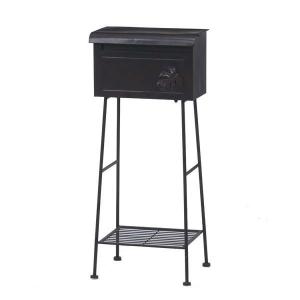 ポスト 郵便ポスト おしゃれ 北欧 ガーデンポスト モンステラ横型BR ブラウン 35069