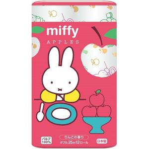 ミッフィー アップル25m12Rダブル2654 白 プリント柄  丸富製紙
