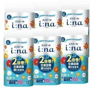 i:na(イーナ) トイレットティシュー 長さ2倍巻き シングル (100m×12ロール) 華やぐフローラルの香り
