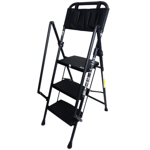 踏み台 折りたたみ 3段 両手すり付き幅広踏み台3段 ブラック RTF-03 アルミス