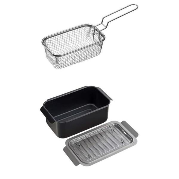 天ぷら用品 揚げ物 料理 (セット品)ポコフリット IH対応角型揚げ鍋（アミ付）＆ポコフリット 角型...