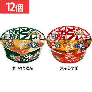 (12個)どん兵衛 東 きつねうどん 96g・天ぷらそば 100g 日清食品
