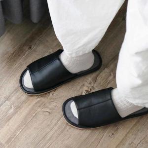 レザー調 外縫いスリッパ NWS-00660 ...の詳細画像1