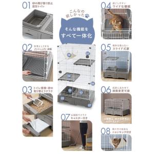 キャットケージ 4段 システムトイレ一体キャッ...の詳細画像2