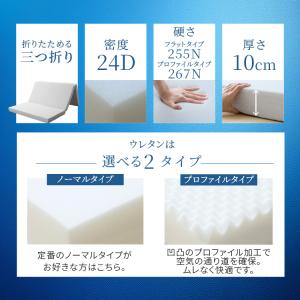 マットレス 三つ折り セミシングル ウレタン ...の詳細画像2
