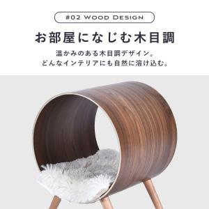 キャットチェア 木製 据え置き ペットベッド ...の詳細画像4