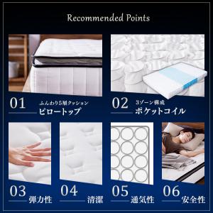 マットレス シングル 低反発 ピロートップ ポ...の詳細画像2