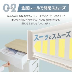 チェスト 5段 ランドリーチェスト 白 アイリ...の詳細画像5