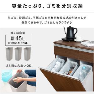 ゴミ箱 おしゃれ フタつき 北欧 食器棚 キッ...の詳細画像2