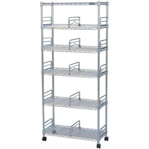 メタルラック アイリスオーヤマ スチールラック 棚 幅66×奥行27.5×高さ149cm 6段（ポール径19mm) 収納 本棚 キャスター付き