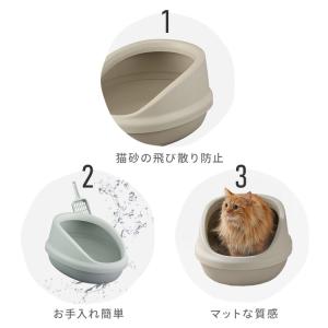 猫トイレ 猫 トイレ 大型 ハーフカバー 飛び...の詳細画像2