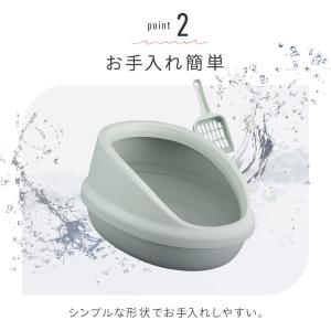 猫トイレ 猫 トイレ 大型 ハーフカバー 飛び...の詳細画像4