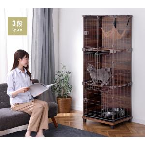 猫 ケージ キャットケージ 2段 ハンモック ...の詳細画像3