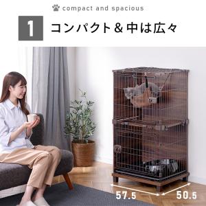 猫 ケージ キャットケージ 2段 ハンモック ...の詳細画像5