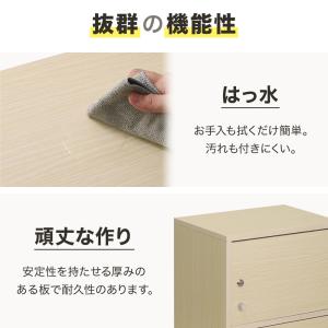 カラーボックス 2段 扉付き 鍵付き 収納 木...の詳細画像3