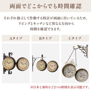 壁掛け時計 両面時計 おしゃれ 掛け時計 両面...の詳細画像3