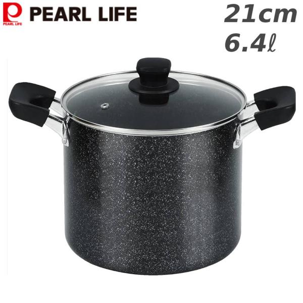 両手鍋 ママディナーα マーブルダイヤモンド IH 対応 ガラス蓋付寸胴鍋 料理 クッキング 21c...