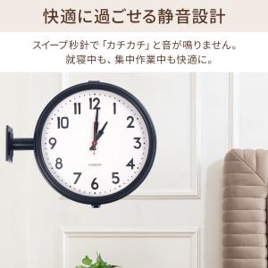両面時計 壁掛け時計 掛け時計 静音 両面 時...の詳細画像2