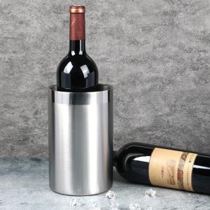 ワインクーラー ステンレス シルバー 結露 しにくい アイスペール ボトルクーラー 二重構造 上質 保冷 飲食店 レストラン バケツ シンプル ワイン シャンパン