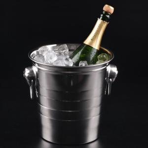 ワインクーラー 3L ステンレス シルバー 大容量 丈夫 ボトルクーラー 氷入れバケツ アイスペール 氷入れ アイスバケット 持ち手付き 業務用