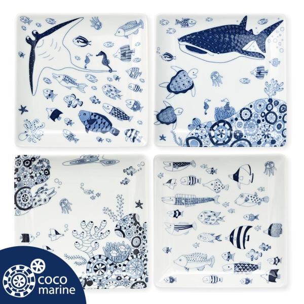 波佐見焼 角皿 取り皿 natural69 cocomarine 正角皿 17cm 皿 おしゃれ お...
