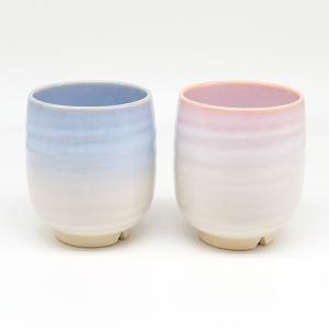 萩陶苑 萩焼 湯呑 ペア つぼみ 夫婦茶碗 湯呑み お茶碗 茶碗