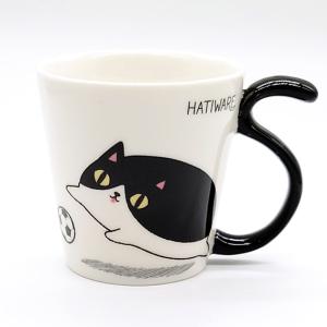にゃん屋 猫3兄弟 しっぽマグカップ ネコ 黒猫 白猫 三毛猫 マグ 陶器