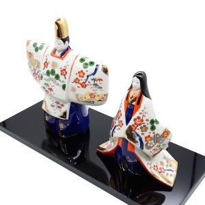 雛人形 コンパクト 陶磁器 薬師窯 染錦立雛 ...の詳細画像2