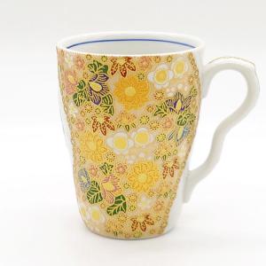 Amazon.co.jp: 百華園 九谷【マグカップ】金糸梅に鳥【裏絵
