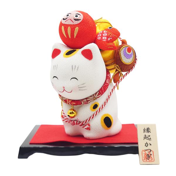 招き猫 縁起物 縁起かつぎ 猫 ねこ ネコ 縁起づくし 開運 置物 日本製 小さい 卓上 コンパクト...