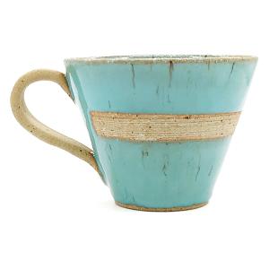 美濃焼 マグカップ 青均窯 粉引 おしゃれ 青...の詳細画像2