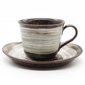 美濃焼 コーヒーカップ 唐津白刷毛 カップ＆ソーサー 陶器 和食器 焼き物 日本製 シンプル おしゃれ