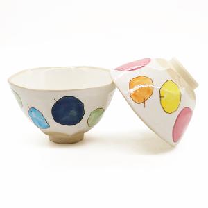 波佐見焼 茶碗 ペア ポム 夫婦茶碗 りんご リンゴ 林檎 結婚祝い おしゃれ 飯碗 和食器 陶器 焼き物 日本製 かわいい