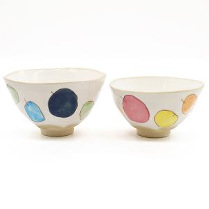 波佐見焼 茶碗 ペア ポム 夫婦茶碗 りんご ...の詳細画像1