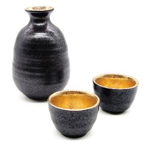 備前焼 窯変徳利 お猪口 セット 2合 窯元 作家 石田育男 陶印 陶器 酒