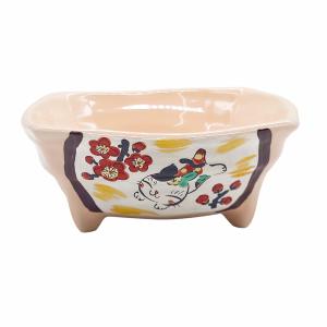 夕立窯 優花うさぎ どーんと楕円鉢 桜 ボウル 煮物鉢 菓子鉢 大鉢 中鉢