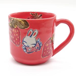 夕立窯、うさぎと花の装飾 陶器の丼 2個セット 夕立窯、うさぎ