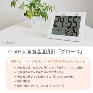 ドリテック 大画面温湿度計 グロース ホワイト...の詳細画像1
