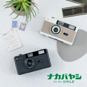 ナカバヤシ フィルムナカメラ ベージュ CAM-F101BE フラッシュ内蔵 おしゃれ プレゼント フイルム 繰り返し使用 レトロ エモ 35mmフィルム